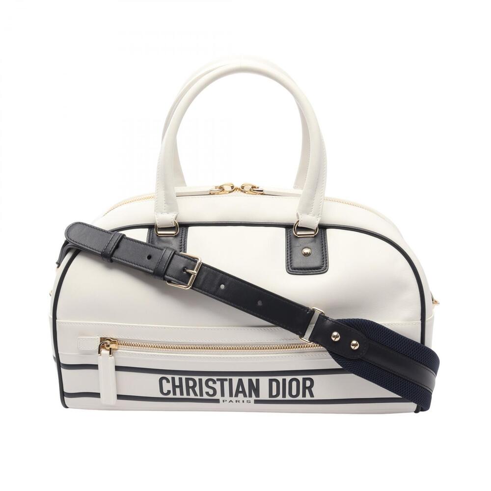 Dior VIBE Bowling Bag Leather White Black